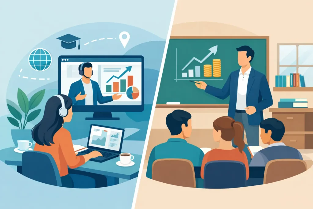 Online vs Classroom Economics Tuition